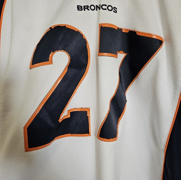 Mitchell & Ness White and Blue Denver Broncod Men's Jersey Size XL Atwater 27 - Picture 12 of 12